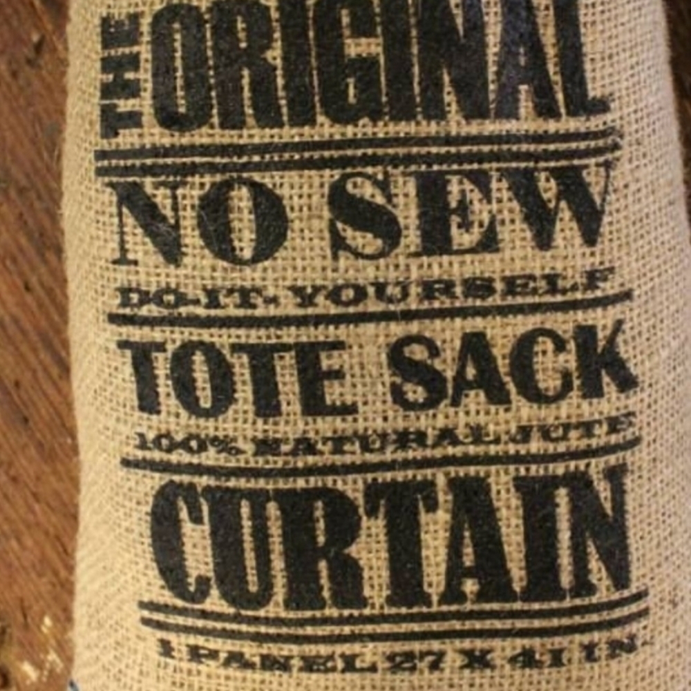 The Original No Sew Do It Yourself Tote Burlap Curtain 27: x 41" in A Cute Bag